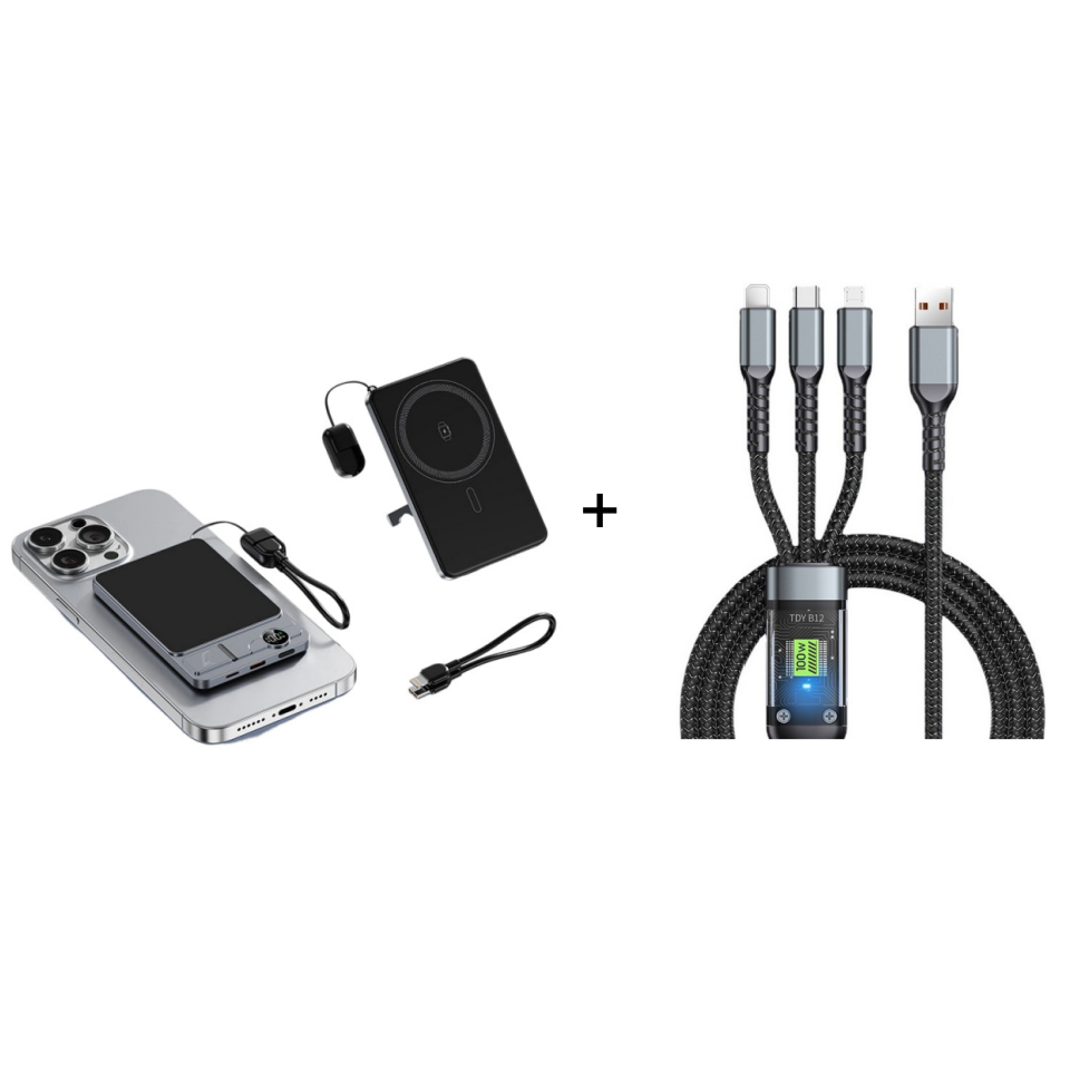 π LIMITED-TIME 50% OFF! β¨ 3-in-1 Magnetic Portable Charger β Wireless, Built-in Stand, Slim π